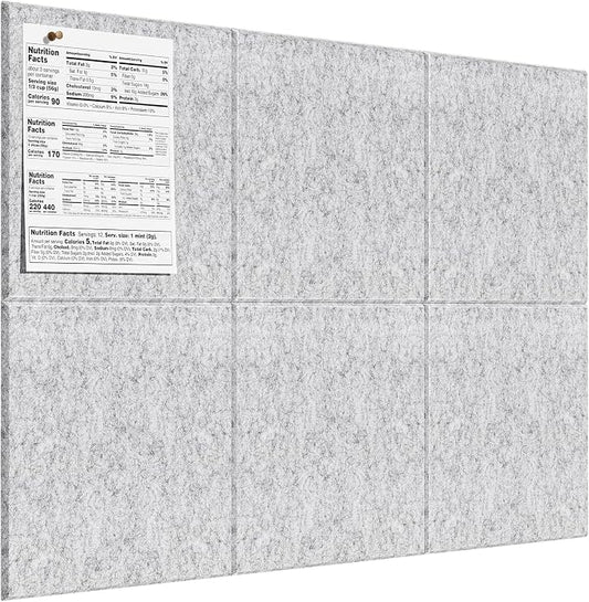 MaxGear Large Cork Board for Wall 36" x 24", Light Gray Bulletin Board by MaxGear