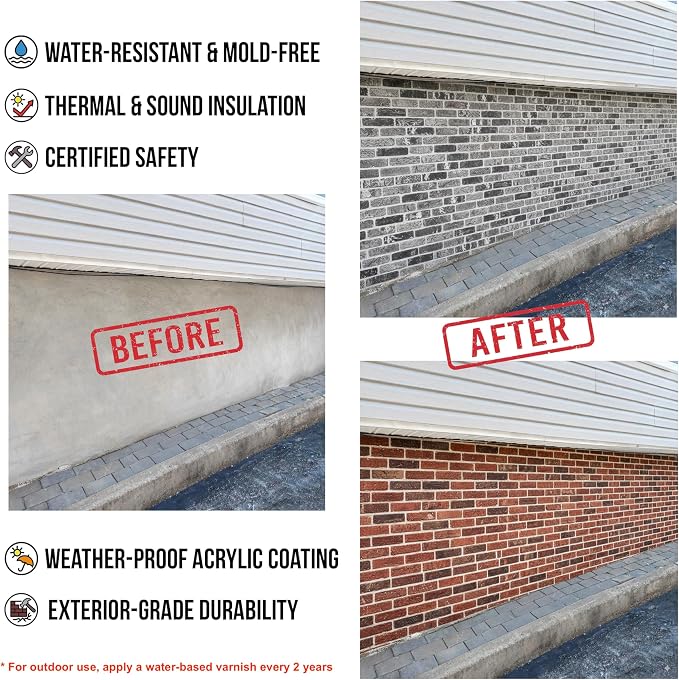 3D Faux Brick Wall Panels – Lightweight Styrofoam Cladding - Image 5