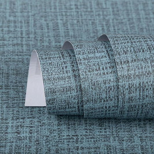 TANONE Blue Contact Paper Peel and Stick 15.8 in X 394 in, Grasscloth Wallpaper by TANONE