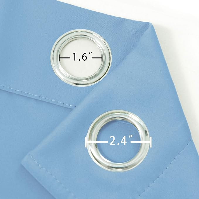 LEMOMO Sky Blue Thermal Blackout Curtains/52 x 63 Inch/Set of 2 Panels Room - Image 6