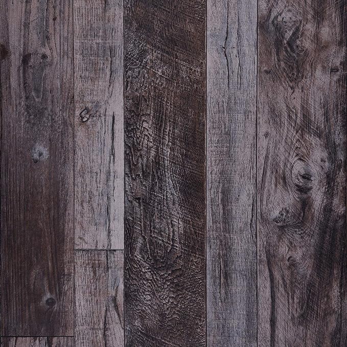WENMER 17.71" x 394" Grey Wood Peel and Stick Shiplap Self Adhesive Wallpaper by WENMER
