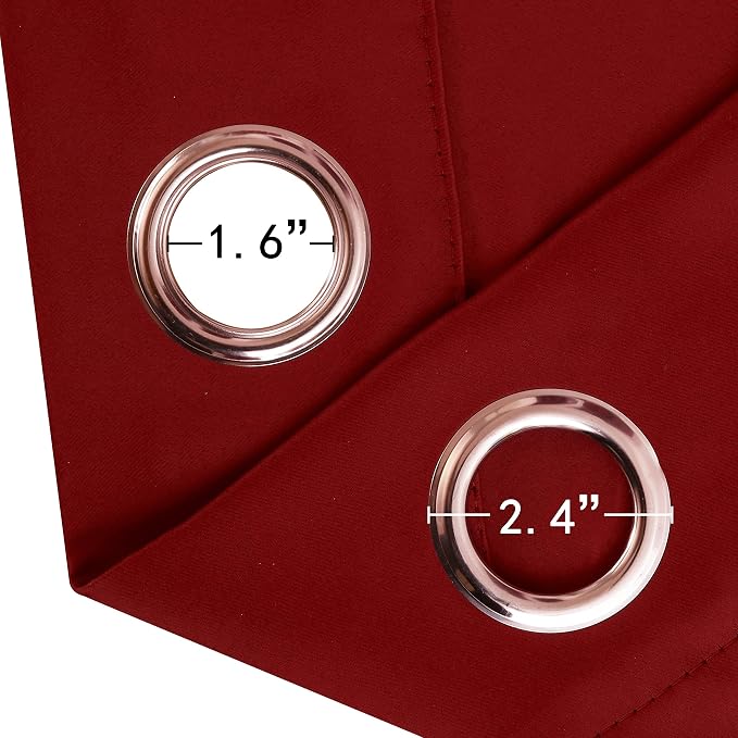 LEMOMO Red Blackout Curtains 34 x 63 Inch Length/Set of 2 Curtain - Image 6