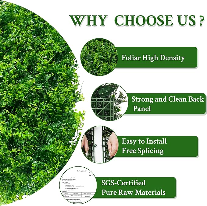 ODTORY Artificial Plants Hedge Wall Panels：60x120 Inch UV-Anti Greenery Boxwood - Image 4