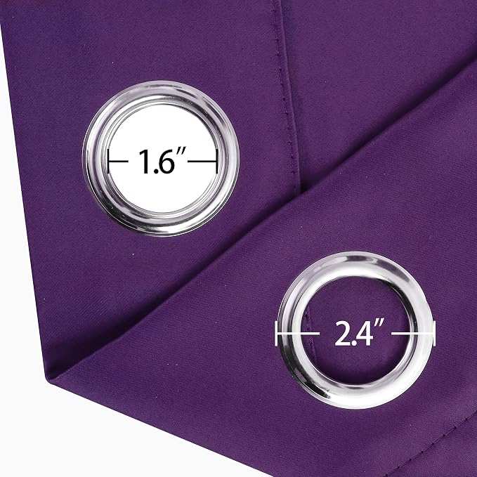 LEMOMO Blackout Curtains 52 x 63 inch/Purple Curtains Set of 2 Panels/Thermal - Image 6