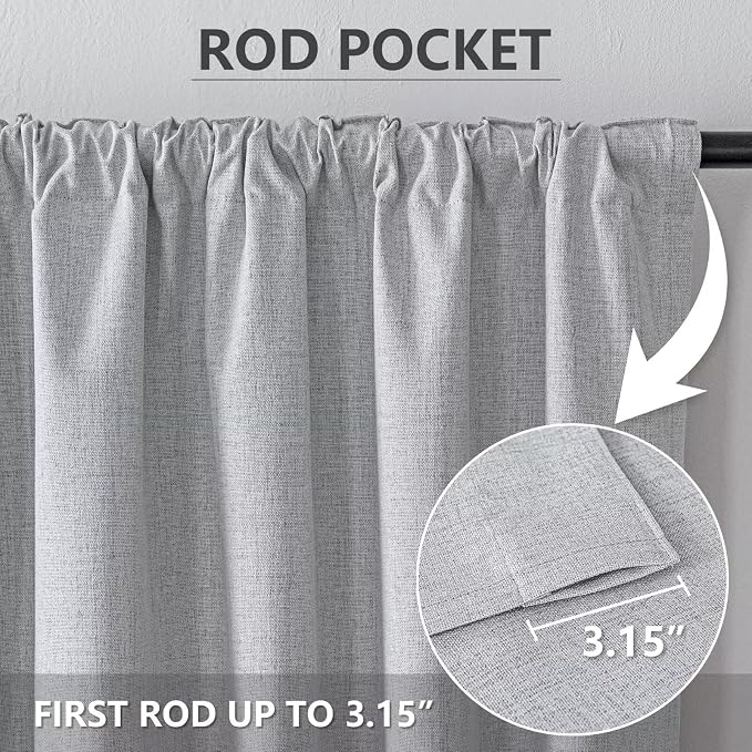 Blackout Curtains Customsize for Bedroom, 100% Black Out Curtains 1 Panel - Image 3