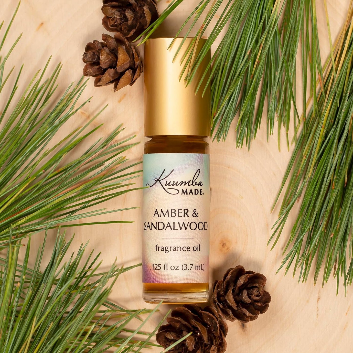 Kuumba Made Amber & Sandalwood Fragrance Oil Roll-On 0.125 fl oz (3.7ml) | Rollerball Perfume | Alcohol Free