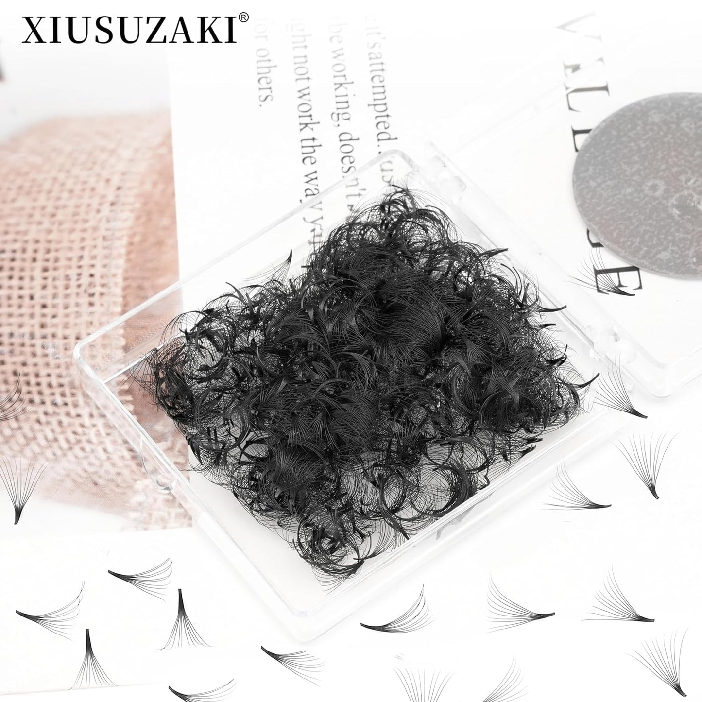 Premade Fans Eyelash Extensions 600 Fans 20D Volume Lash Extensions 0.05 Thickness Soft Fluffy Black False Eyelash
