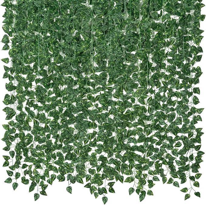 CQURE 48 Pcs 336Ft Artificial Ivy Fake Vines, Ivy Garland Greenery Garland Fake by CQURE