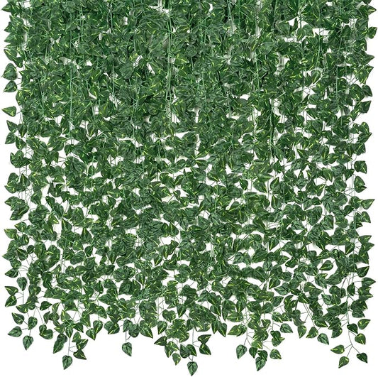 CQURE 48 Pcs 336Ft Artificial Ivy Fake Vines, Ivy Garland Greenery Garland Fake by CQURE