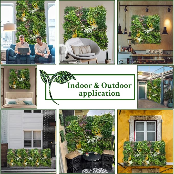 ODTORY Artificial Greenery Grass Wall Panels: 40'' x 120'' UV-Anti Faux - Image 6