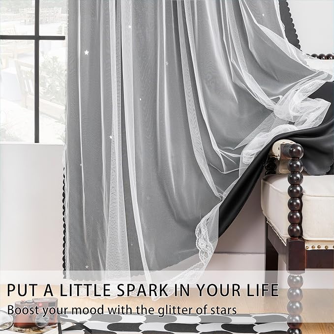 XiDi Black Out Curtains for Bedroom Windows, Curtains for Girls Bedroom Decor - Image 2