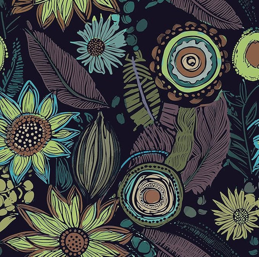 Vintage Boho Wallpaper Peel and Stick, Gothic Floral Contact Paper, Retro by Laatse
