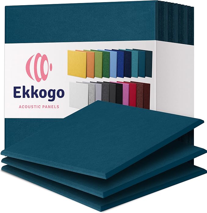 Acoustic Panels 12-Pack Soundproof Wall Panels 12"X12"X0.4" Sound Panels High by EkkogoAcousticPanels