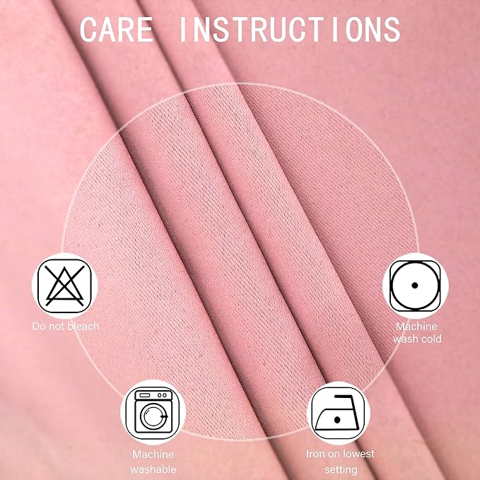 LEMOMO Pink Thermal Blackout Curtains/52 x 54 Inch/Set of 2 Panels Room - Image 4