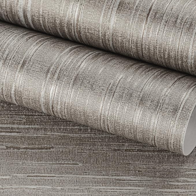 FunStick 16"x240" Vintage Textured Brown Taupe Wallpaper Peel and Stick by FunStick