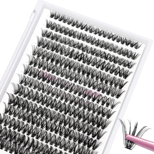 280 Pcs Individual Lashes 40D-C-0.07-16 Cluster Lashes C D Curl Wispy Lashes Bottom Lashes DIY Lashes At Home（40D-C-0.07-16）