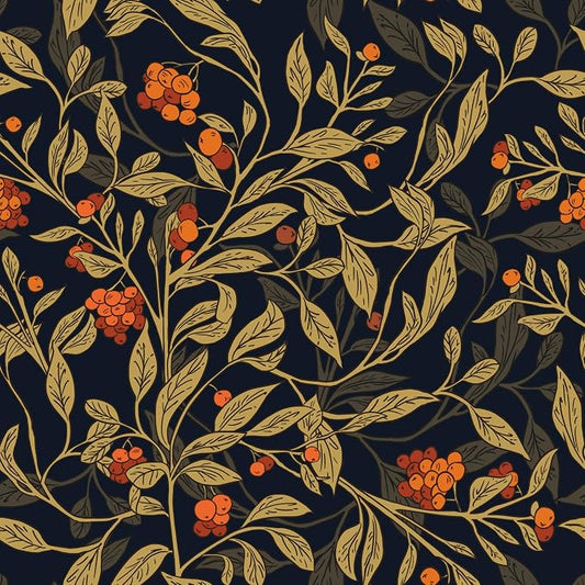 Extra Long Dark Floral Peel and Stick Wallpaper by VOLEAARWALLPAPER