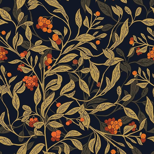 Dark Floral Wallpaper Peel Stick, Vintage Botanical Removable Contact Paper by VOLEAARWALLPAPER