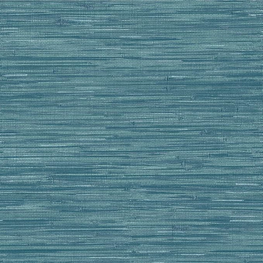 NuWallpaper Steel Blue Grassweave Peel & Stick Wallpaper by NuWallpaper