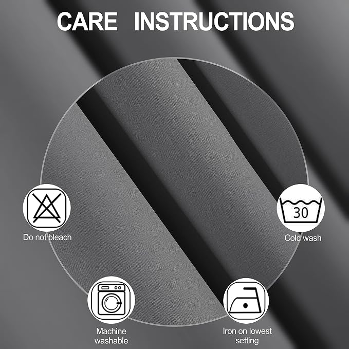 LEMOMO Frost Grey Blackout Curtains 40 x 63 Inch Length/Set of 2 Curtain - Image 4
