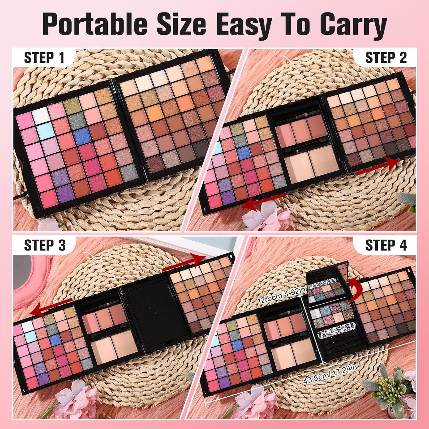 Makeup Sets For Teens Women Full Kits - All in One Gift Makeup Kits For Girls Make Up Set Included Eyeshadow, Blusher, Compact Powder, Eyeliner Pencil For Beginners (N)