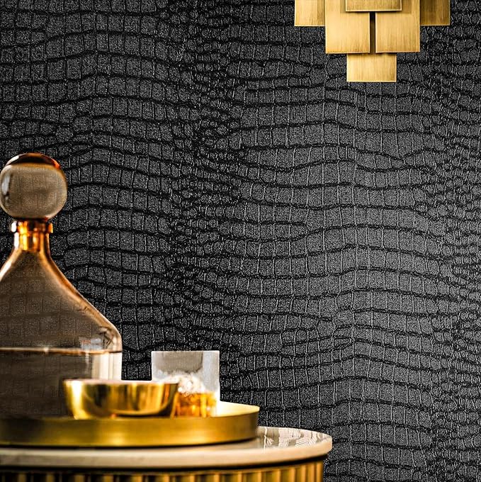 Fititem Black Peel and Stick Wallpaper 472inL 17.3inW Black Contact Paper by Fititem__FitYourHome