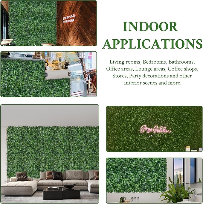 Artificial Ivy Privacy Fence Screen: 120"x 40" UV-Anti Faux Boxwood Roll Grass - Image 7