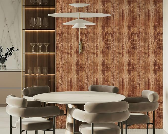 FLFK Brown Wood 16" x 256" Removable Wallpaper Peel and Stick - Image 4