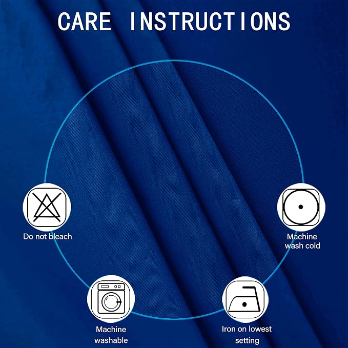 LEMOMO Royal Blue Blackout Curtains 66 x 63 Inch Length/Set of 2 Curtain - Image 4