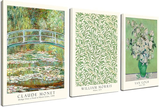 Induslyfe Framed Grass Wall Art Canvas Decor Set of 3, Matisse Mid Century by Induslyfe
