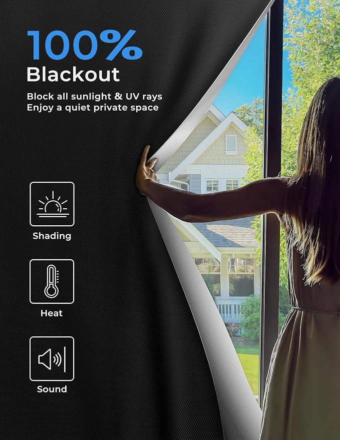 Sumobaby Blackout Curtains for Bedroom Portable 42"x68", No Drill Blackout - Image 2