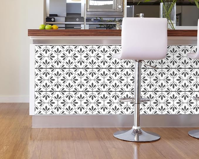 FLFK Wallpaper Border Black and White Patterns Peel and Stick Wall Border Self - Image 5
