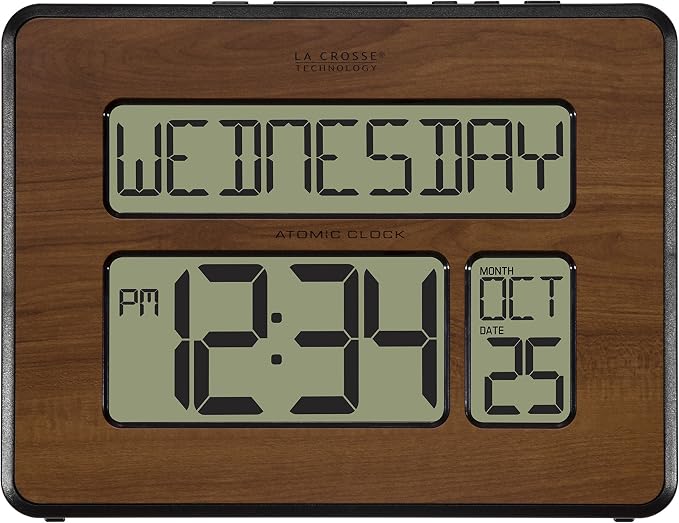 La Crosse Technology 513-1419-WA-INT Atomic Large Full Digital Calendar Clock by LaCrosseTechnology