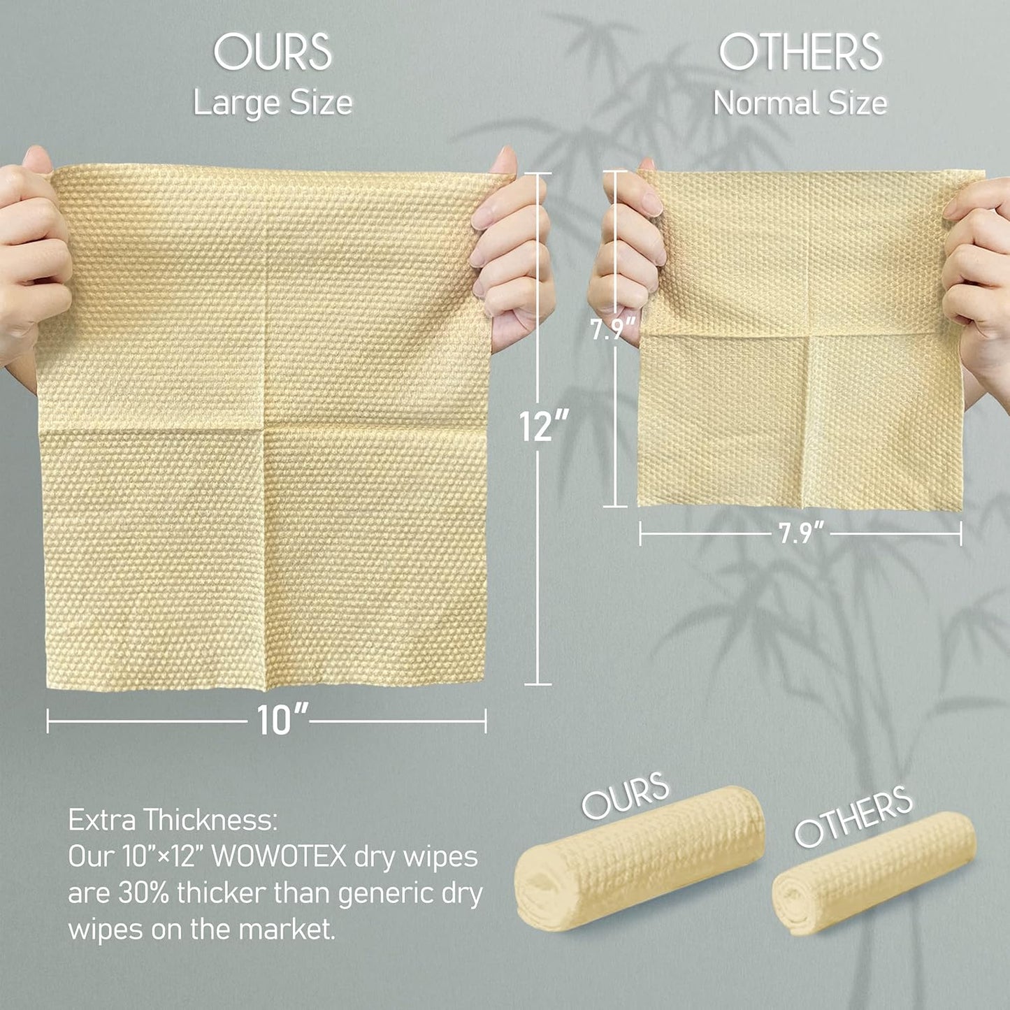Bamboo Rayon Disposable Face Towel Biodegradable Large Dry Face Wipes 120 Count / 2 Boxes Extra Thick Soft Clean Facial Towels for Sensitive Skin, Makeup Removing, Facial Cleansing, Nursing