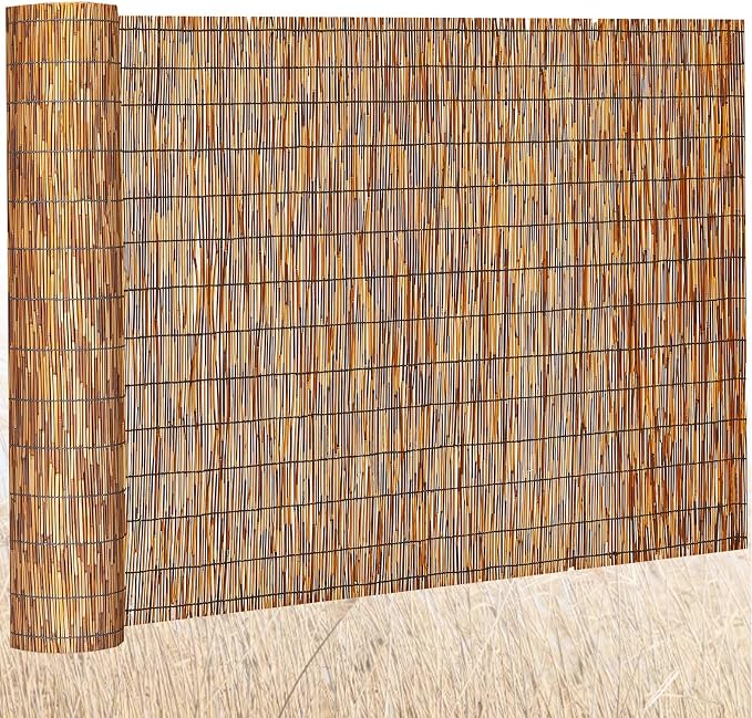 Barydat 1 Pcs 5 x 16.4 ft Reed Fence Roll, 85% Shade Bamboo Privacy Screen by home