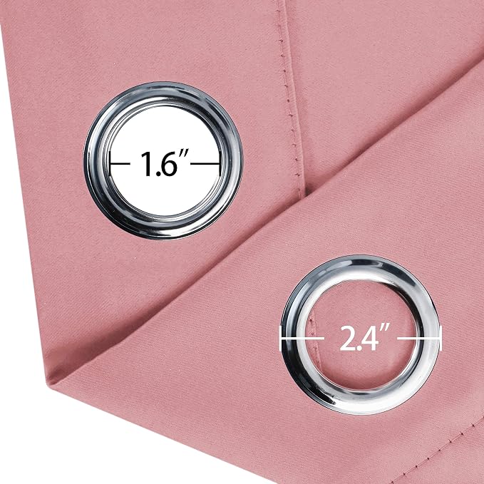 LEMOMO Blackout Curtains 66 x 95 inch/Pink Curtains Set of 2 Panels/Thermal - Image 5