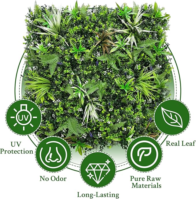 ODTORY Artificial Boxwood Topiary Hedges Panels: 20'' x 20'' 12P UV-Protected - Image 4