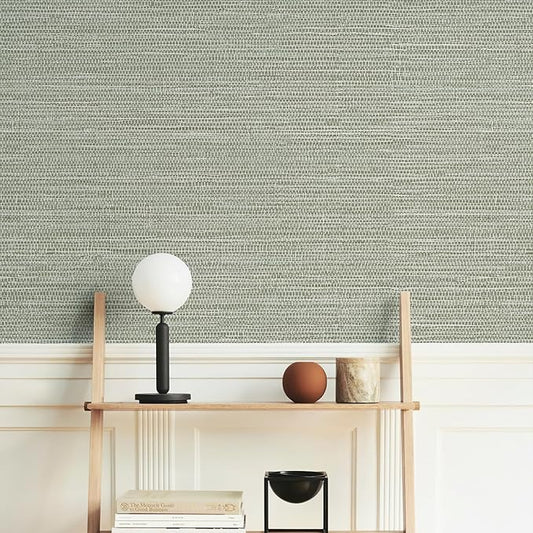 Simon&Siff Textured Grasscloth Peel and Stick Wallpaper 17.7"x394" Neutral Faux by SimonSiff