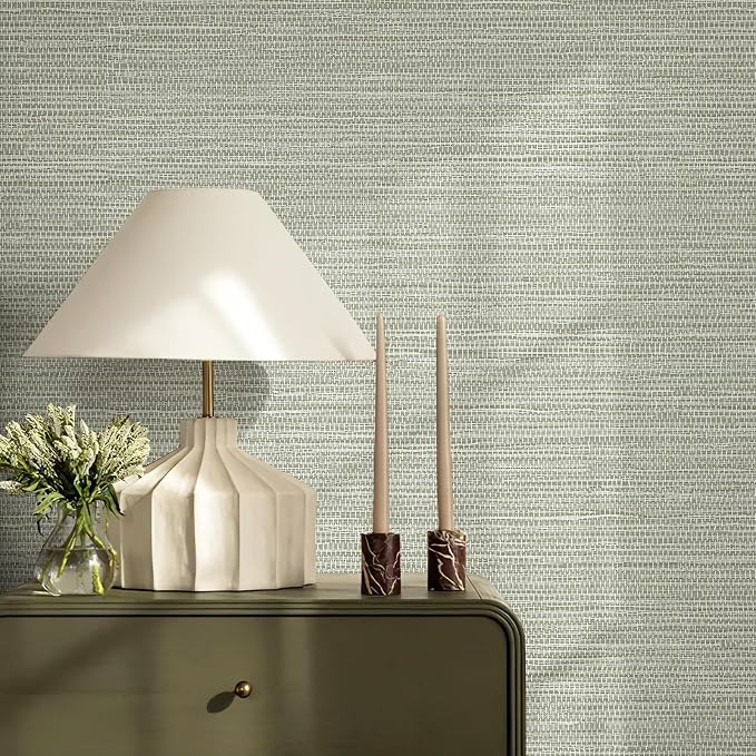 JiffDiff Grasscloth Wallpaper Peel and Stick Cream Grassweave Peel & Stick - Image 5