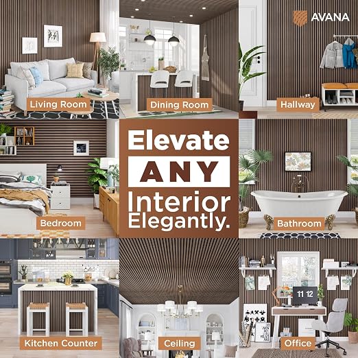 Avana Acoustic Wood Wall Panels – 47.2 X 12.6 Inch Walnut Acoustic Panels 1 PC - Image 3