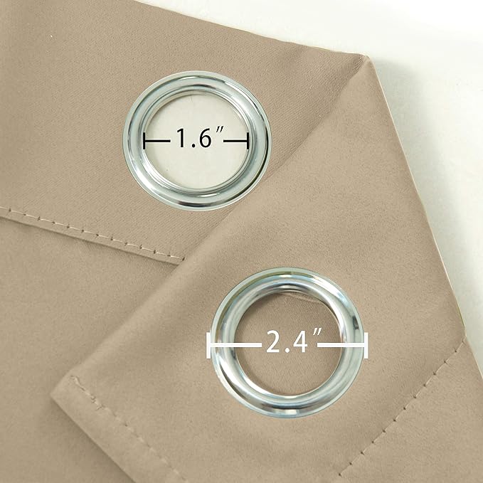 LEMOMO Beige Blackout Curtains/52 x 108 Inch/Set of 2 Panels Room Darkening - Image 6