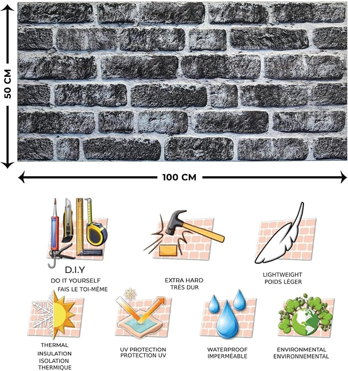 Dundee Deco 3D Wall Panels Faux Brick - Image 2