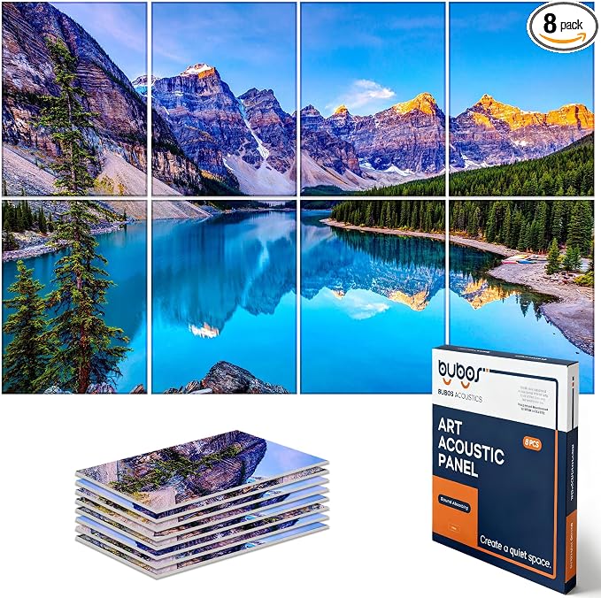 BUBOS 8 Pack Art Acoustic Panels, 47.2" x 31.4" Sound Absorbing Wall Decor by BUBOS