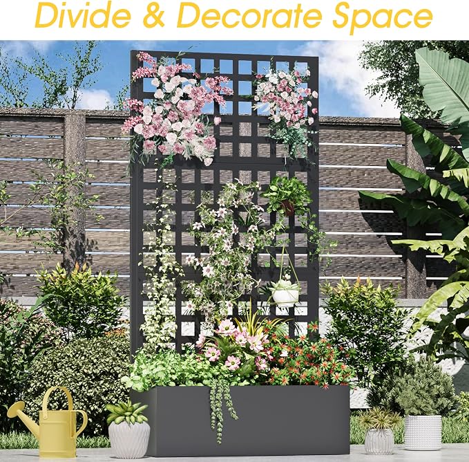 Metal Planter Box with Trellis, Planter Box Trellis with Privacy Screen and - Image 8