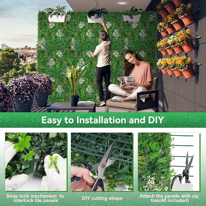 20"x20" Grass Wall Panels, Faux Green Wall Decor - Image 4