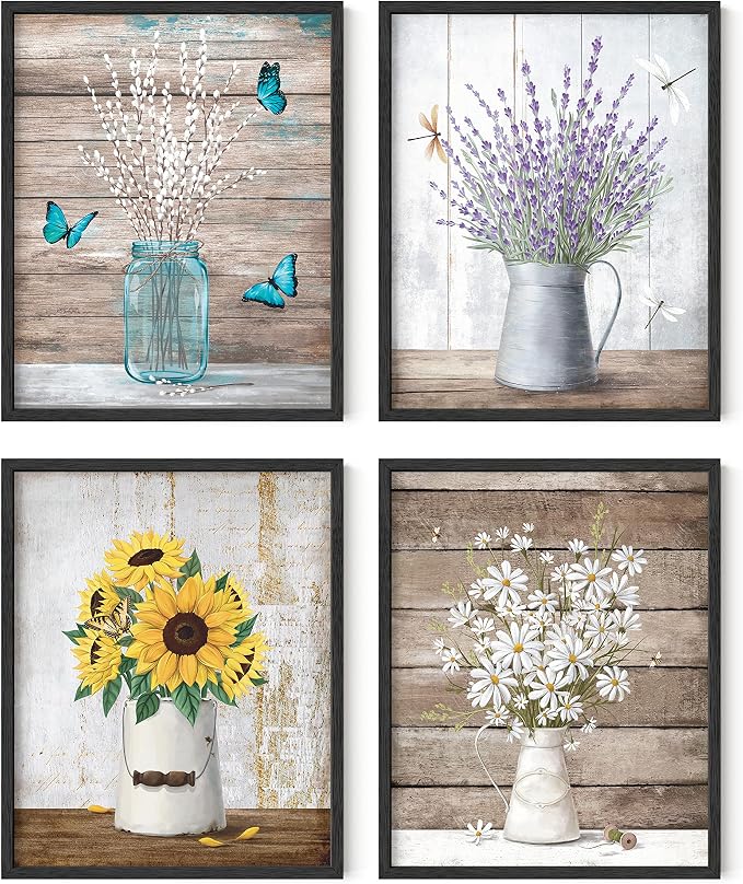 HAUS AND HUES Farmhouse Bouquets Set of 4-16x20 by HausandHuesArtPrints