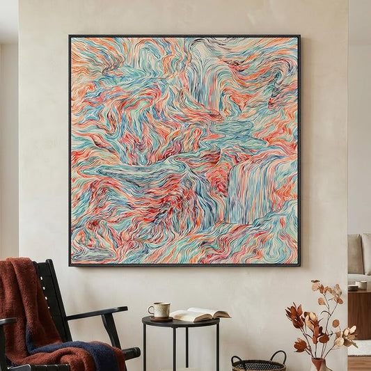 Extra Large Framed Colorful Abstract Wall Art by Cuspin
