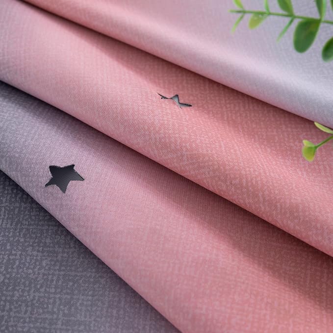 XiDi Curtains for Bedroom Decor, Rainbow Pink-Grey-34-96 - Image 4