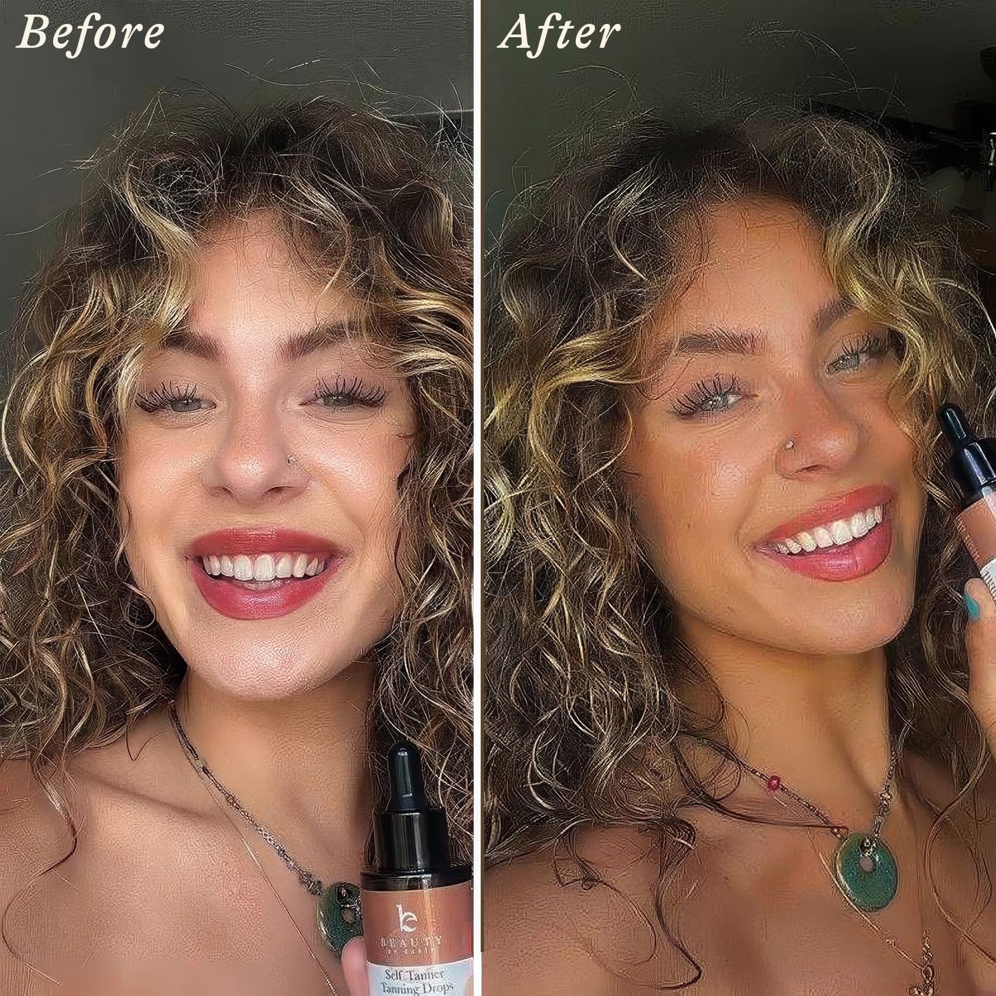 Self Tanning Drops for Face - USA Made with Organic & Natural Ingredients, Ultra Dark Face Tanning Drops to Add to Moisturizer, Self Tanner for Sunless Fake Tan & Natural Glow, Cruelty & Toxin Free