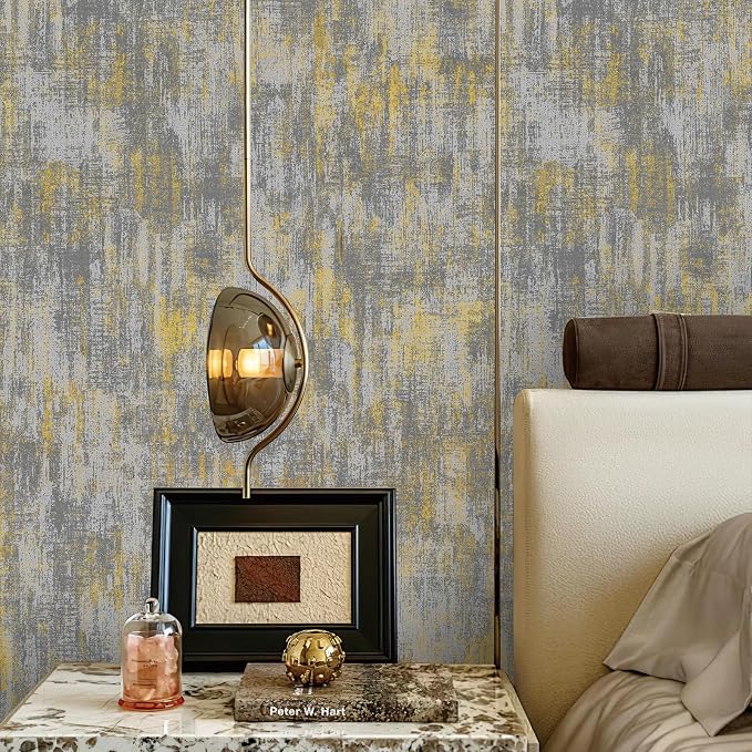 JiffDiff Vintage Metallic Peel and Stick Wallpaper Self Adhesive Industrial - Image 2